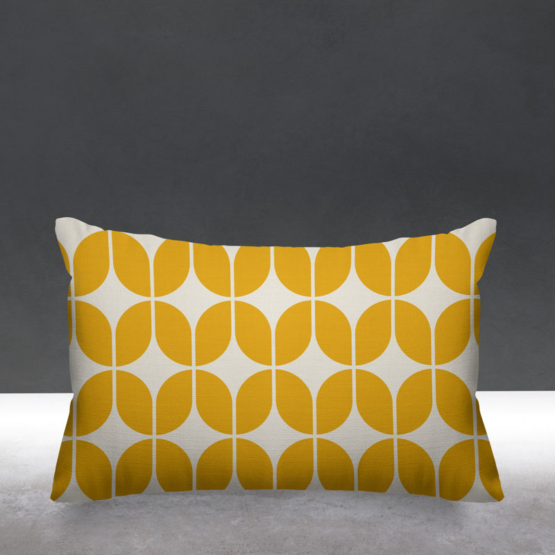 Housse et insert de coussin extérieur d'extérieur, Jaune, 14 po x 20 po, Rectangle