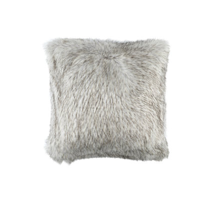 Faux Fur Feather Throw Pillow
