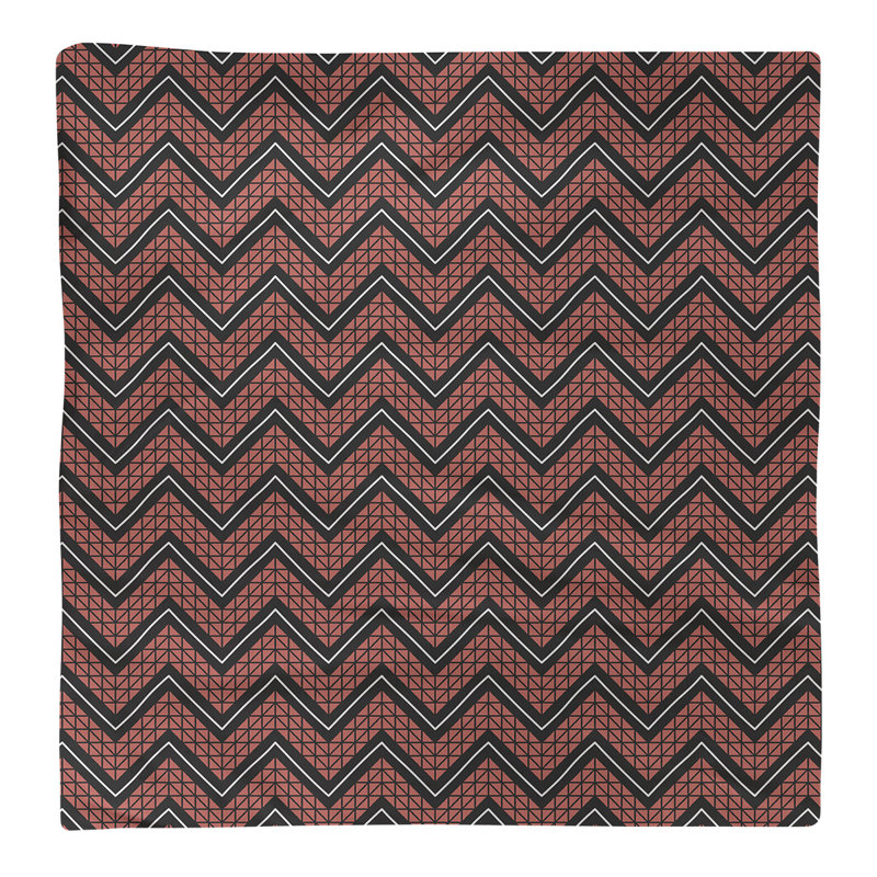 Serviette en coton à motif à chevrons à la main Stephenie, Rouge, 10 po x 10 po