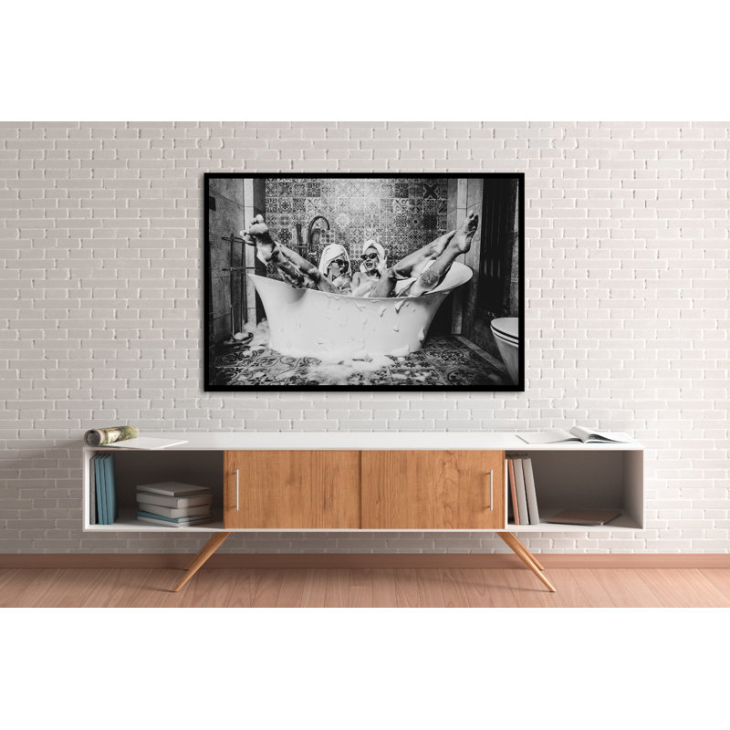 Diva's Bath - Print on Plastic / Acrylic, Black Frame, 90cm H x 135cm W x 10cm D