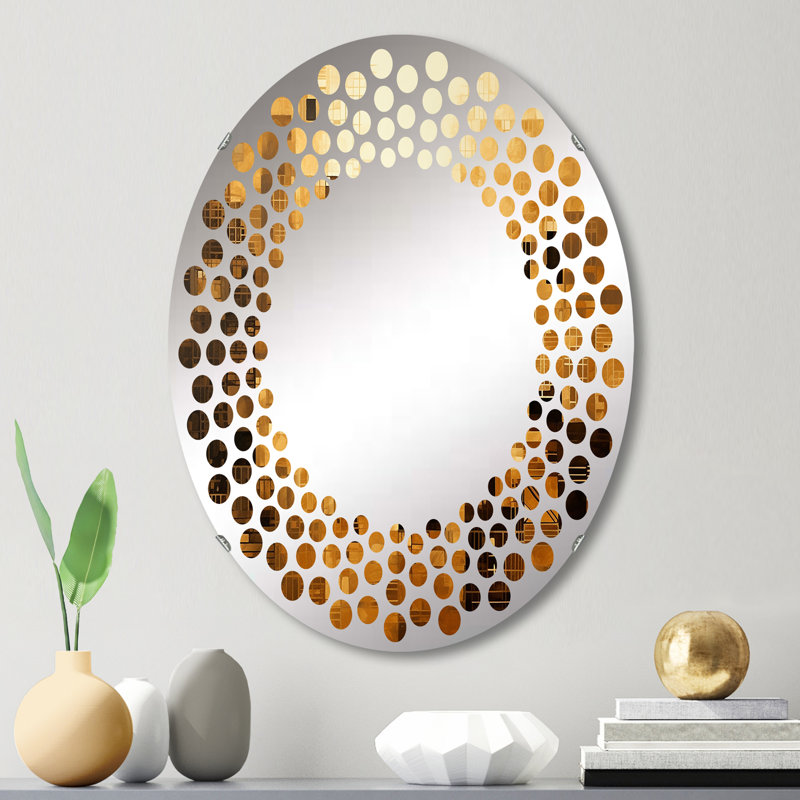Miroir mural rond, Jaune, L 20 po x H 30 po