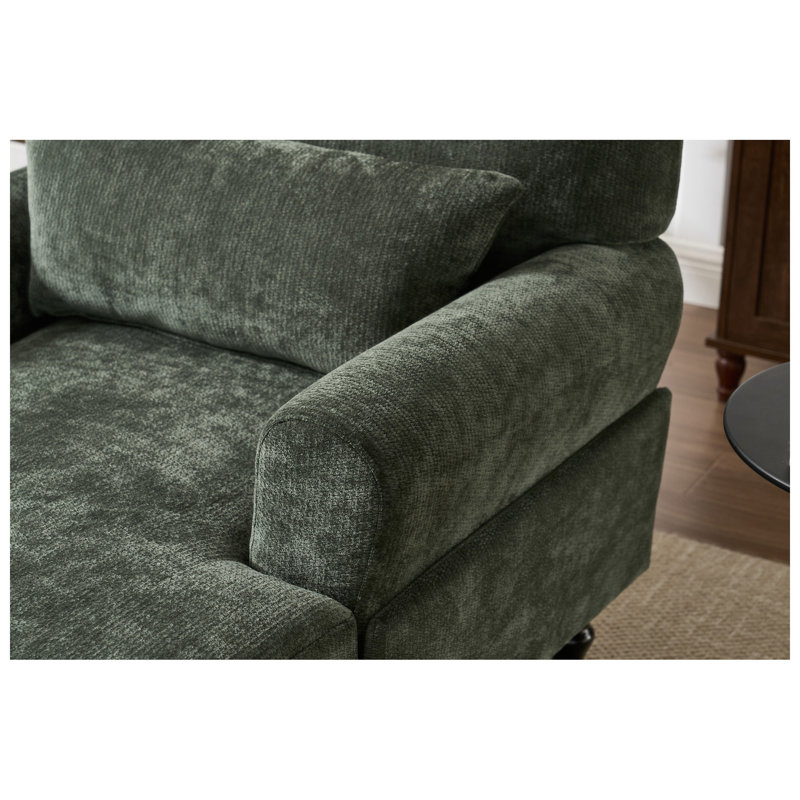 Chaise longue rembourrée en bois massif l 52 po x P 35 po x H Yourun