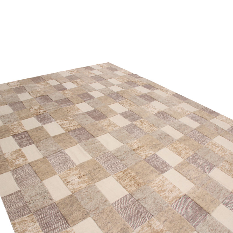 Handmade Wool Geometric Area Rug, Rectangle 10' x 14'