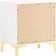 Chambre à coucher 2 Table de chevet en blanc et or - Rangement spacieux, conception, joints intégrés pour utilisation 2 tiroirs, apparence-2092332549