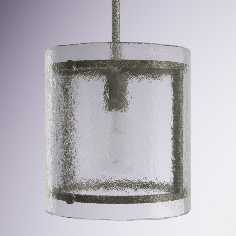 Ferris 1 - Light Mottled Silver Single Pendant