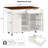 52" Fluted Kitchen Island With Drop Leaf, Power Outlet,Adjustable Shelves-1504753244