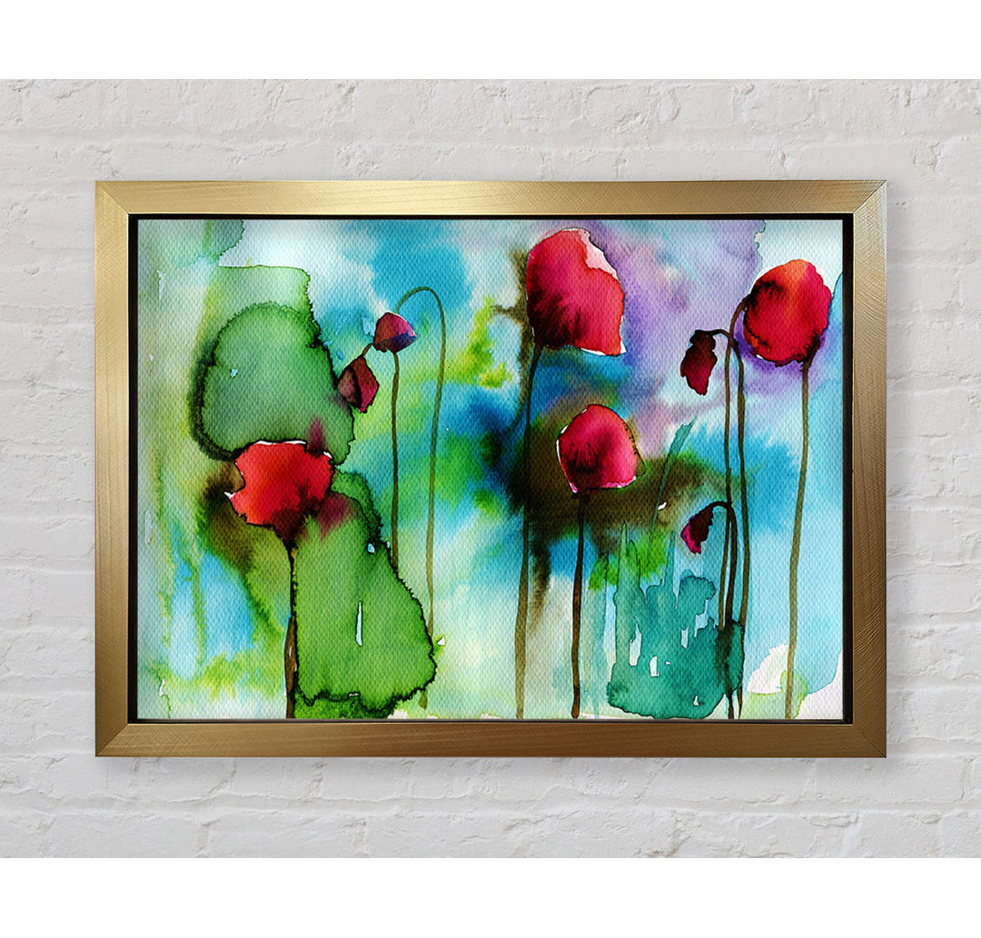 Aquarell Mohnblumen - Druck