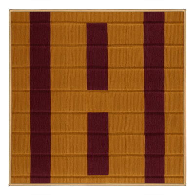 Tapis brun à carreaux lavable à la machine
