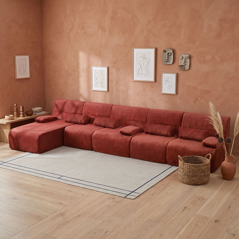 Canapé modulaire modulaire à cinq places, Red