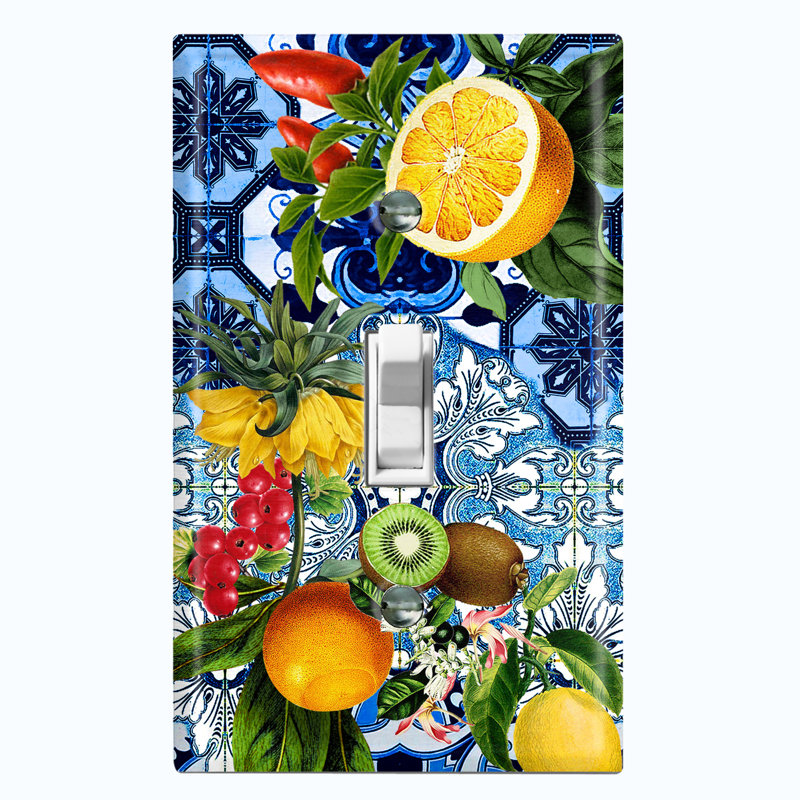 Patterned 1 - Gang Toggle Light Switch Standard Wall Plate