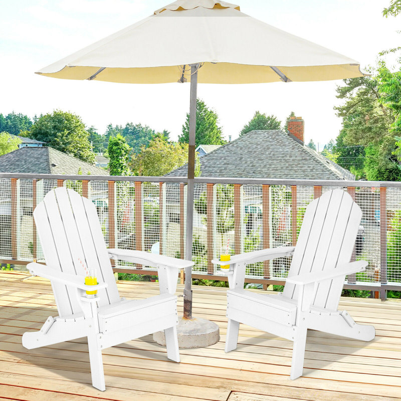 Chaise Adirondack pliante en plastique Delane, Noir