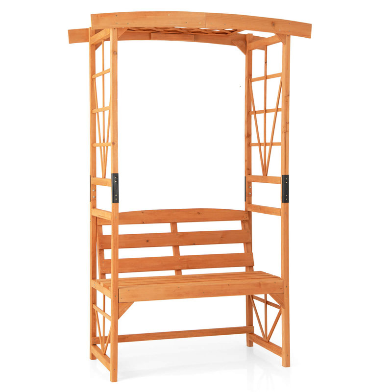 Tonnelle de jardin pour patio avec banc de pergola 2 treillis pour plantes grimpantes vignes
