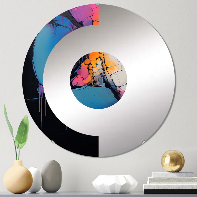 Dejaa - Miroir mural demi-cercle, 23,6 po x 23,6 po
