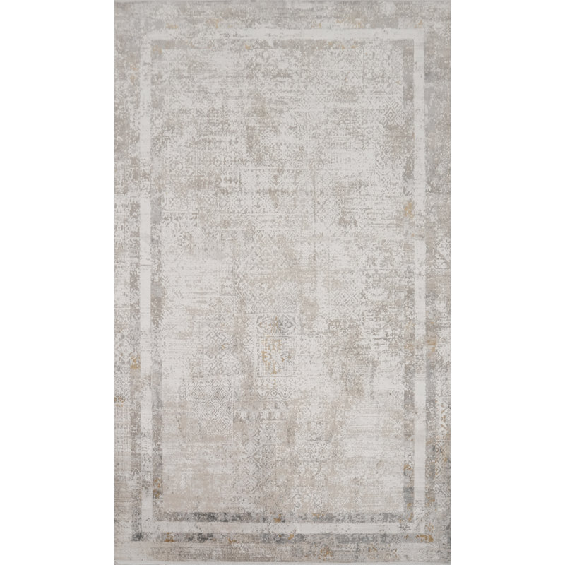 Tapis de sol intemporel avec textures complexes et teintes douces 5 x 7