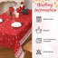 152cm  Red Christmas Tablecloth 150GSM Polyester | Wipeable & Wrinkle-Resistant Festive Cover for Kitchen, Dining Room & Holiday Parties-677130917
