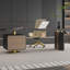 Bureau rectangulaire en bois manufacturé noir et café clair-725950589-725950563