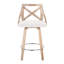 Tabouret de comptoir à hauteur fixe de 26 po avec pieds en bois courbé et repose-pieds rond Dannie-90141464-132717563-132717565