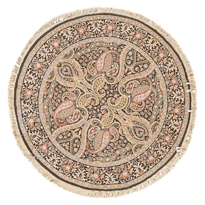 High-Quality Hand-Knotted Black Area Rug