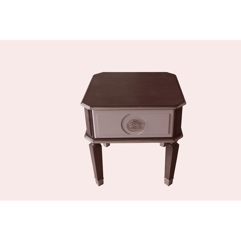 Table de bout Beatrice en gris carbone et gris clair