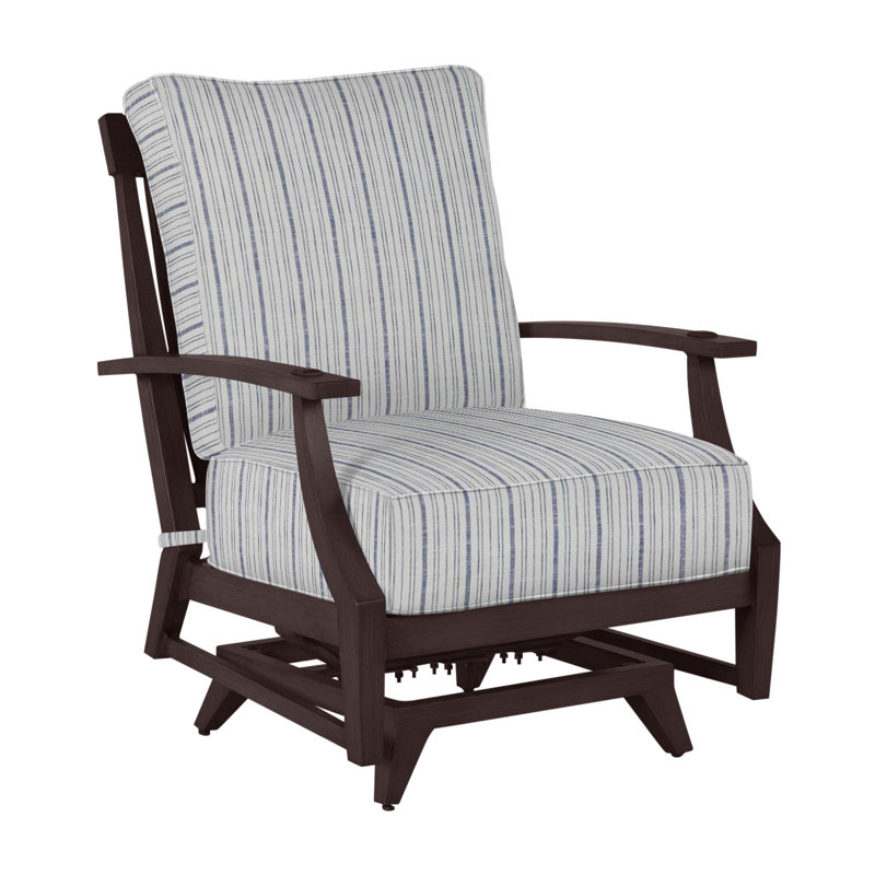 Croquet Patio Chair with Cushions, Dove Sunbrella® Linen, Welt, Mahogany