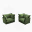 Ensemble confortable de 2 fauteuils pour différentes pièces avec coussins moelleux et tissu chenille-1154721392