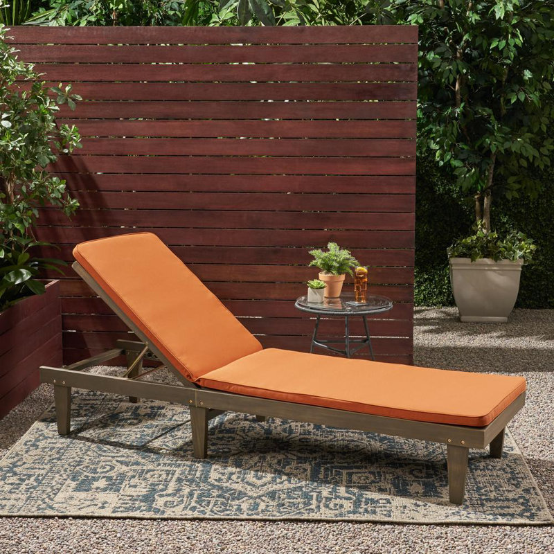 Outdoor 1.5'' Chaise Lounge Back Cushion, Rust Orange, 1