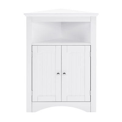 32" H Floor Corner Cabinet With Doors And Shelves