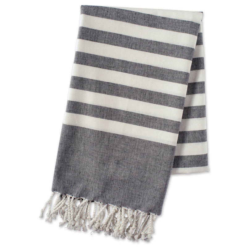 Vogt Cotton Beach Towel, Dark Gray