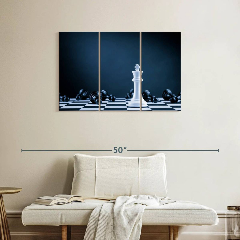 Senne White Chess King, 24" H x 38" W