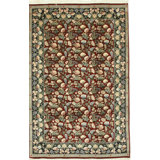 Hand Knotted Wool Floral Area Rug in Red