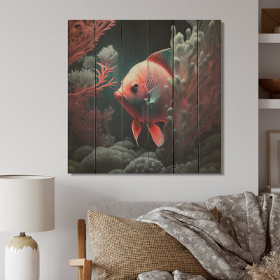 Richvale Tropical Fish in Shades of Red and Blue I - Print