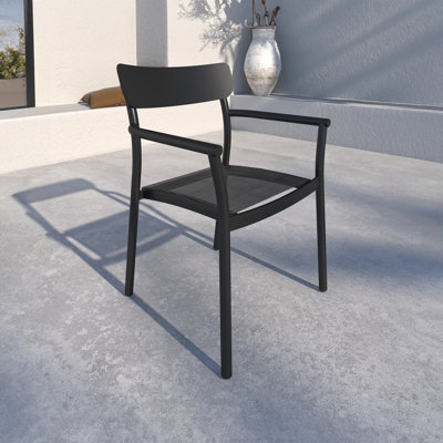 Nicholas 4pc Outdoor Patio Aluminum Stackable Dining Chairs