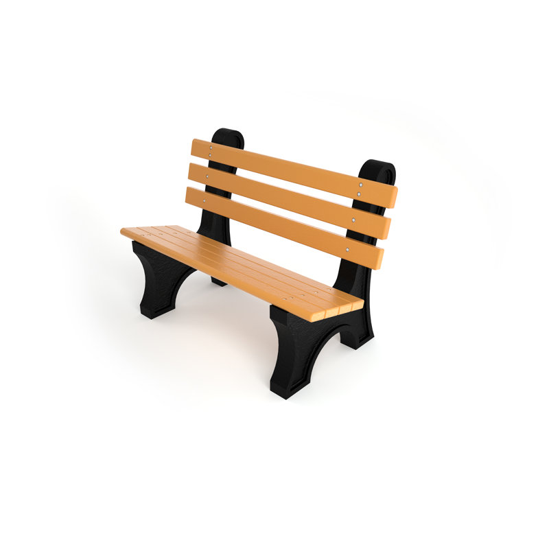 Banc de parc en plastique recyclé Wetzel, Aucune, 4', Cèdre