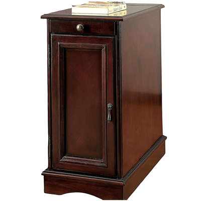 Table d'appoint / armoire de chevet moderne de style transitionnel moderne 1 pièce avec rangement USB et cerise