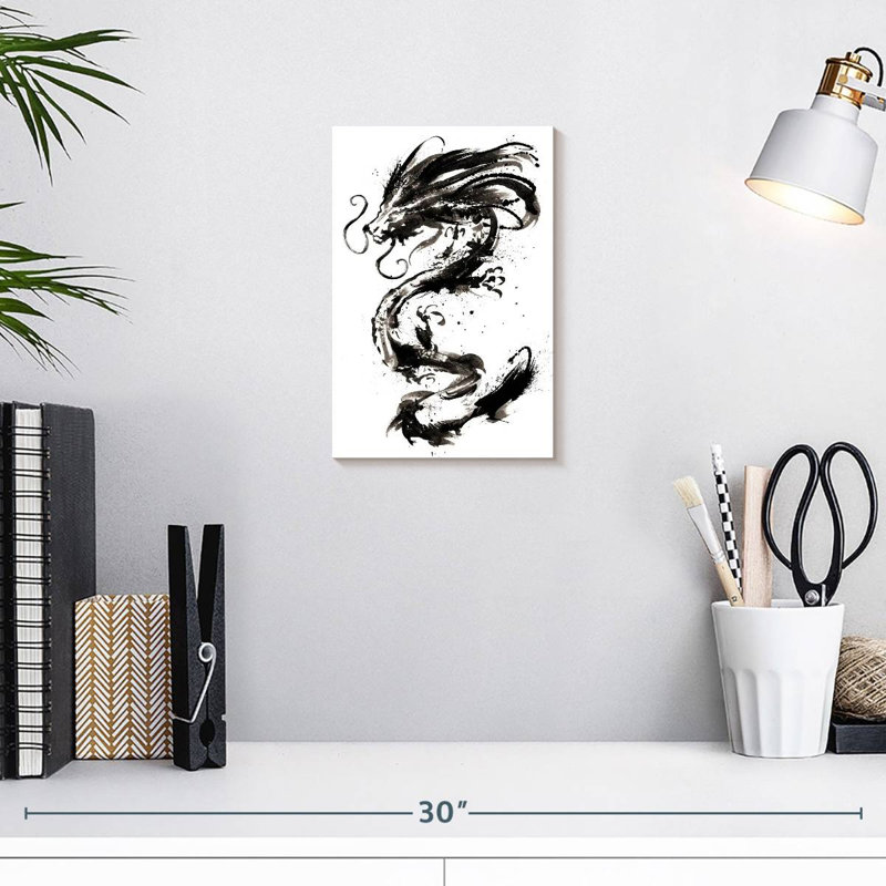 Dragon asiatique, H 12 po x l 8 po