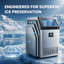 Machine à glaçons commerciale autoportante 24,4 po en acier inoxydable avec glaçons cubes, production de glaçons de 350 lb / 24 h et 150 lb Rangement de glace