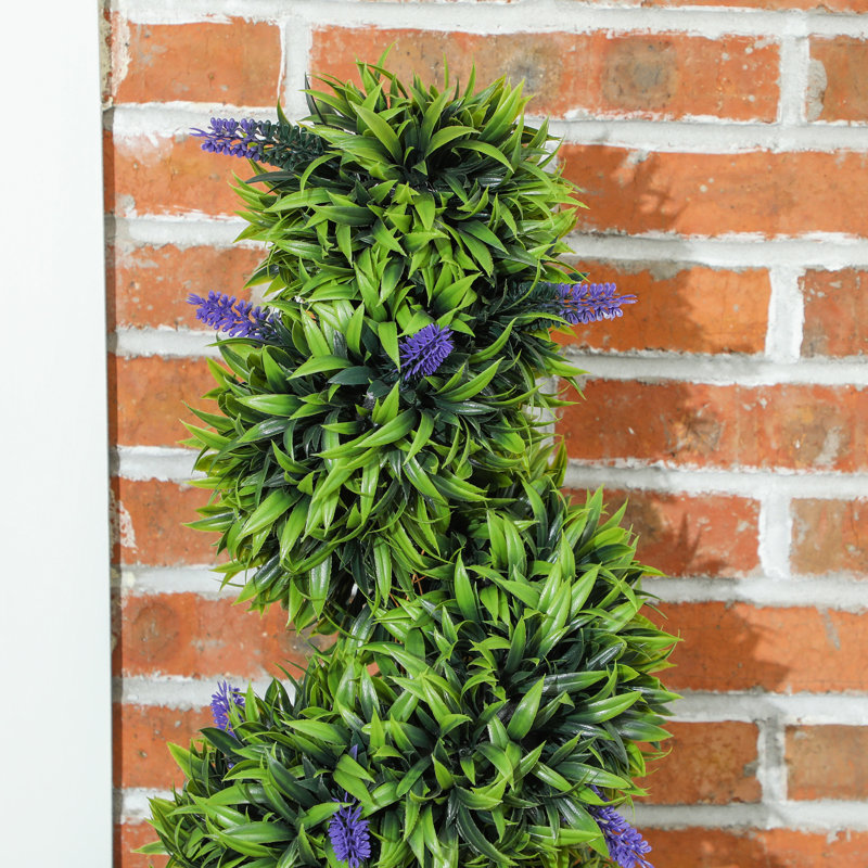 HOMCOM Decorative Artificial Plants Boxwood Spiral Topiary Set of 2 115cm