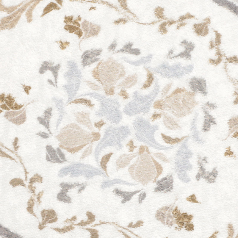 8' X 10' TPE Non-slip Bottom, Imitation Cashmere Floral Pattern Area Rug,Taupe, Rectangle 8' x 10', Taupe