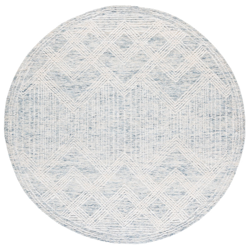 Pine Hand Tufted Wool;Cotton Geometric Rug, Round 6'