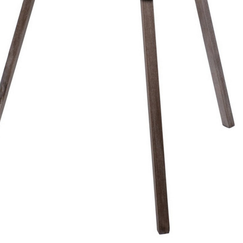 Lampe sur pied 55 po avec cadre en bois de style trépied, projecteur, brun et noir