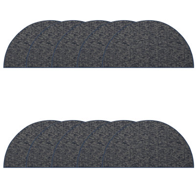 Ensemble de tapis intérieur / extérieur en nylon touffeté à la machine géométrique bleu marine