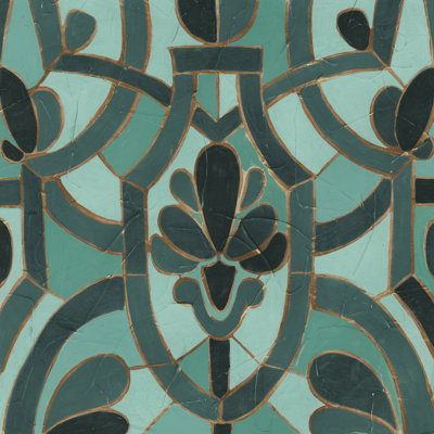 Turquoise Mosaic III by June Erica Vess - Wrapped Canvas Print