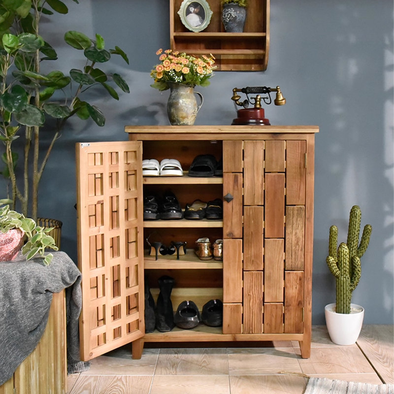 Banc de rangement en bois manufacturé brun