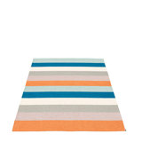 Molly Striped Area Rug in Orange/Blue/Gray