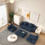 Canapé modulaire surdimensionné désossé en chenille, sans assemblage requis, conception capitonnée, tissu doux et durable, configurations multi-combinaisons, base antidérapante, confortable 2 à 4 places pour le salon-112298384