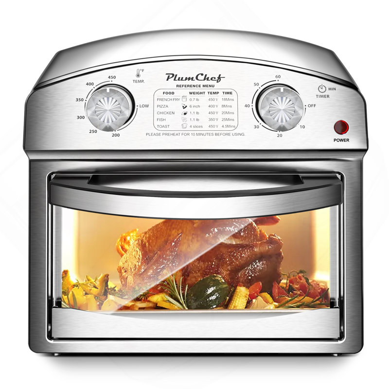 12.5 Quart 7-In-1 Convection Toaster Oven, 1500W, Stainless Steel, With 5 Pre-Set Menus – Roast, Bake, Grill, Broil, Toast, Dehydrate & Defrost, Silver