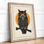 Owl in Gold Circle Graphic Art - Framed Print-1832631595-1832631597
