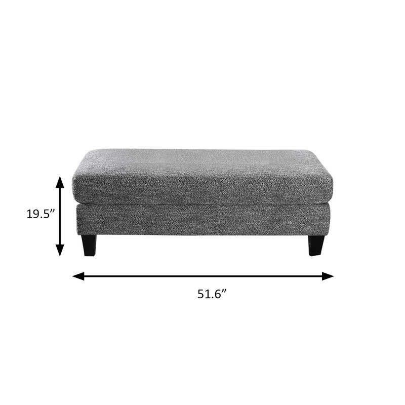 51.6" W Transitional Ottoman, Gray