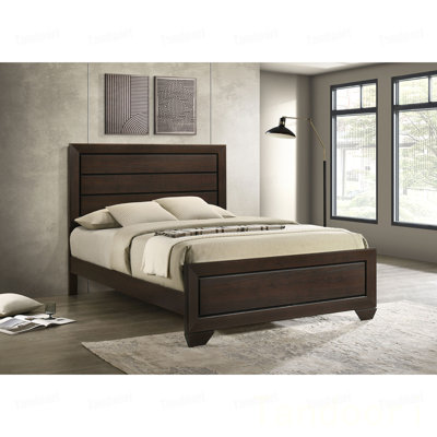 Wood Queen Panel Bed  Cocoa
