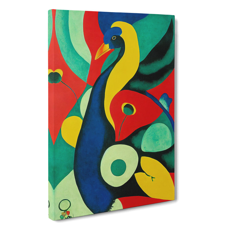 Peacock Abstract - Wrapped Canvas, 50cm H x 35cm W